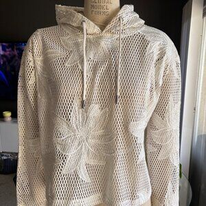 Free People FP Movement White Mesh Hoodie Cover Up One Size Fits All